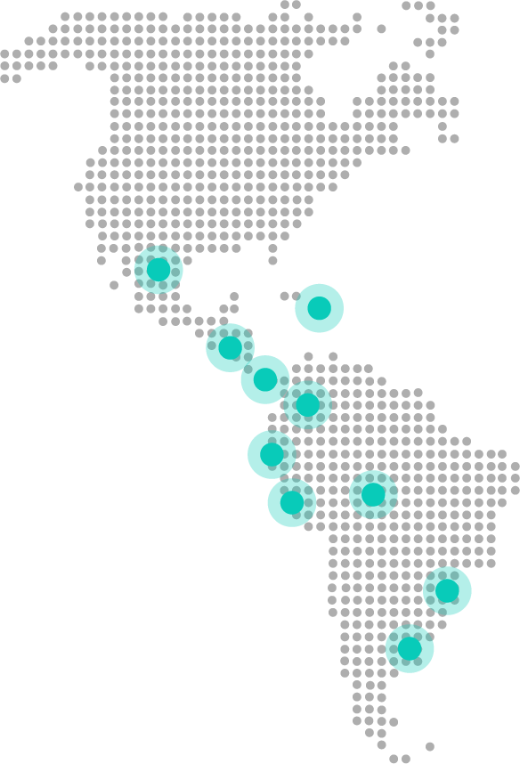 Mapa de presencia de Alephoo en Latinoamérica